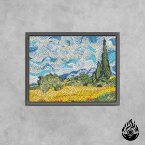 Campo de trigo con cipreses Campo de trigo con cipreses