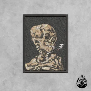 Craneo con cigarro encendido Cráneo con cigarro encendido